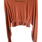 Free People  BEACH LS Cropped Rust Orange Peasant BOHO Beach Size XS Photo 0