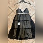 ALLOY Black and Cream Lace Trim Spaghetti Strap Dress Photo 9