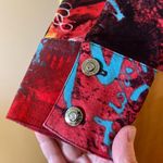 St. John Sport Marie Gray Button Up Jacket Pop Art To Wear Luxury Red Aqua Medium Photo 2