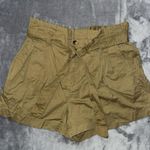 Madewell  Women's High Rise Paperbag Linen Blend Shorts Khaki Brown Size 10‎ Photo 0