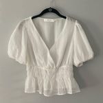 ASTR The Label Bubble Sleeve Smocked Top White Size Small Photo 1