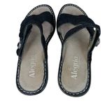 Alegria Loti Sandals 37 Black Leather Sparkle Wedge Lot 699 Photo 12