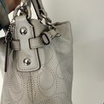 Coach Brooke Perforated Leather Hobo Gray Handbag Photo 12