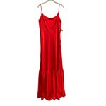 Mac Duggal  NEW Size 10 55381 Red Tiered Satin Spaghetti Strap Long Dress Gown Photo 3