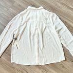 Haute Monde White Ruffle Button Down Shirt Size M NWT Photo 5