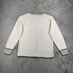 Vintage Y2K Jenny Floral Embroidered Cardigan Sweater Womens Small White Green Photo 2