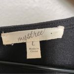 Mystree Elegant Black and Gray Lace Panel Knit Dress Cap Sleeve Large Photo 2