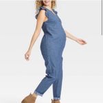 The Nines By Hatch Button Chambray Denim Jumpsuit Maternity Women’s‎ Size Small Blue Photo 1