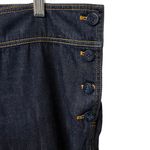 Ralph Lauren Lauren Dark Wask Side Anchor Button Wide Leg Size 16 Jeans. Photo 2