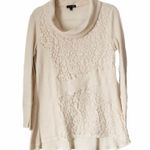 RXB Ivory Asymmetrical Tunic Sweater White Size M Photo 3
