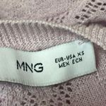 Mango MNG Pink Jacquard Floral Brocade Crewneck Long Sleeve Knit Sweater Top XS Photo 2