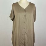 Oak + Fort  Tan V Neck Shirt Dress Photo 1