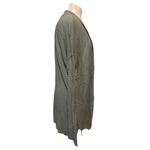 Gap Green Cardigan Horizontal Ribbed 100% Cotton Long Sleeve Medium Tall EUC Photo 3