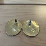Anthropologie & other stories chunky oversized hammered shiny gold circle disc stud earrings Photo 1