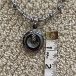 NW Silver Beaded Necklace with O Ring Pendant Like New 7.5” Drop Length Photo 5