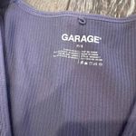 Garage  Blue Ribbed Plunge Cropped Tank Photo 1