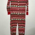 Hatley‎ Little blue house one piece pajamas red white and green size XL Photo 0