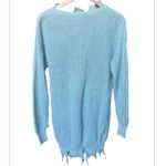 Le lis  Blue Frayed Raw Hem Distressed Knit‎ Sweater Mini Dress Size Small Womens Photo 1