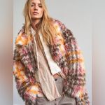Free People NWT Cardi Plaid Faux Fur Coat $698 MSRP Photo 3