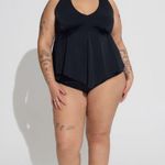 Torrid Tankini Wire free Flounce Ruffle swim top black 6X Photo 2