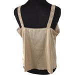 American Vintage Y2K Beige Lace Sexy Lingerie Top Silky Flowy Whimsical Blouse Womens 38 Photo 2