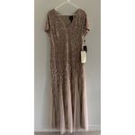 Adrianna Papell  Maxi Dress Womens 14 Beaded Tulle Short Sleeve Formal Event NWT Photo 3