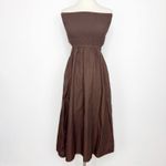 Faithfull the Brand Deva Midi Dress Dark Chocolate US 10 XL Photo 4