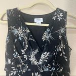 Loft Ann Taylor Womens Black Floral Silk Midi Sleeveless Dress Sz 2 Boho Y2K Photo 6