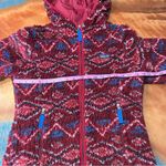 Patagonia Deep Pile Retro X Fleece Hooded Full zip lined jacket medium red blue Photo 4