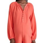 NWT HATCH Long Sleeve Coral Maternity Romper Sz L Orange Size L Photo 4
