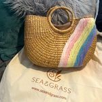 Sea and Grass Camryn Rainbow Straw Tote Bag Tan Photo 0