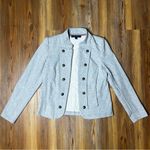 Tommy Hilfiger  Gray Military Style Jacket M Double Breasted Buttons Blazer Photo 2