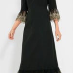 Tuckernuck New Plus‎  Pomander Place Lilith Black Gold Lace Ruffle Midi Dress XXL Photo 0