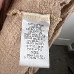 Umgee Sz L  NWOT Tan Baby Doll Mixed Media Crewneck Photo 7