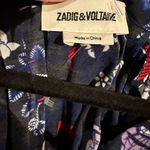 Zadig & Voltaire  SKULL WHIMSY THERESA PRINT BLUE LONG SLEEVE BLOUSE TOP XS Photo 7
