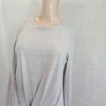 Ultra Flirt ‎ Womens Medium Gray Long Sleeve Knotted Top Round neckline pullover Photo 4