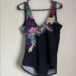 Floral Embroidered Black Women's Top Size 16 Photo 3
