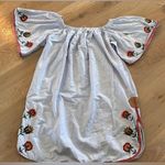 ZARA  Trafaluc Light Blue Off Shoulder Embroidered Mini Dress blue size small Photo 2