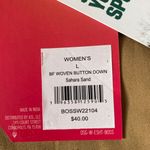 DSG women’s BF woven collared button down long sleeve shirt large sahara sand Tan Photo 6