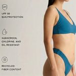 Quince NWT  Women's Teal Blue V Neck Bikini Top Sz XL - Sold out online Photo 2