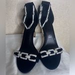 Gianni Bini Black Heels with Silver Chain Detail Photo 3