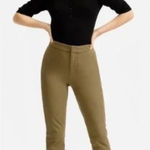 Everlane  The Fixed Waist Stretch Cotton‎ Work High Rise Pants Size 0 Olive Green Photo 0