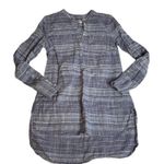 Merona  Small Button Henley Tunic Longsleeve‎ Blue Heather White Blouse Photo 0