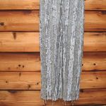 Mac Duggal  5980 Blue High Neck Short Sleeve Crystal Fringe Column Dress Photo 12