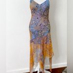 Vintage Y2K Silk Beaded Asymmetrical Evening Dress suewong nocturne bubble lilac Orange Size undefined Photo 15