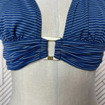 Vix Swim Blue Striped Bikini Top Blue Square Enamel Jewel Size‎ Medium Photo 5