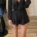 Audrey 3+1 Revolve polka dots romper retro dot long sleeve black Small Photo 0