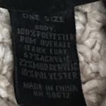 Steve Madden Taupe Cable Knit Beanie Hat & Scarf Set Faux Fur Pom One Size NWT Photo 4