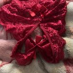 Crotchless red lace Pearl halter teddy Size M Photo 2