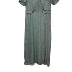 Coach Printed Long Chiffon V Neck Turquoise Brown Dress Size 2 Photo 6